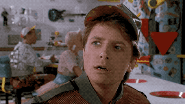 Marty McFly looking very confused.
