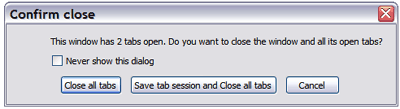 Save Tab Session and Close All Tabs
